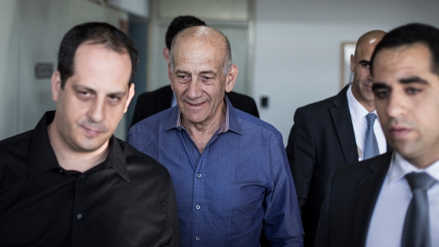 Former Israeli prime minister Ehud Olmert was convicted in March Former Israeli prime minister Ehud Olmert was convicted in March