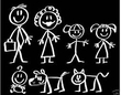 Stick figure family stickers