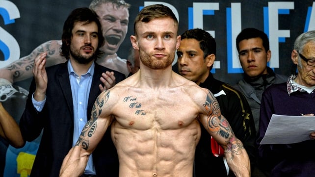 Carl Frampton weighing in for the WBC Super Bantamweight World Title Eliminator