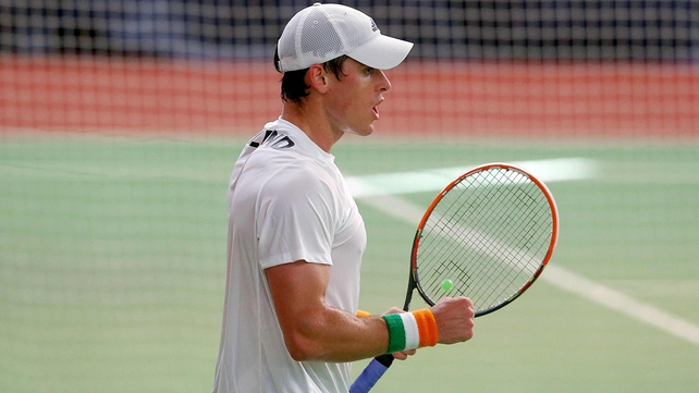 James McGee at Castleknock Tennis Club yesterday