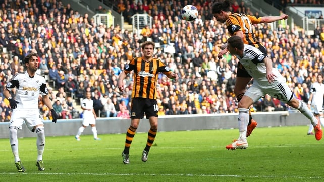 George Boyd heads Hull in front at the KC Stadium