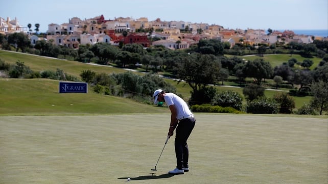 Matthew Nixon makes a tap-in on the first hole at La Reserva de Sotogrande