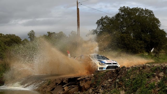 Sebastien Ogier made a big splash on the penultimate day of the Rally de Portugal