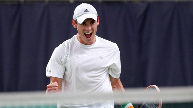 James McGee celebrates winning the tie