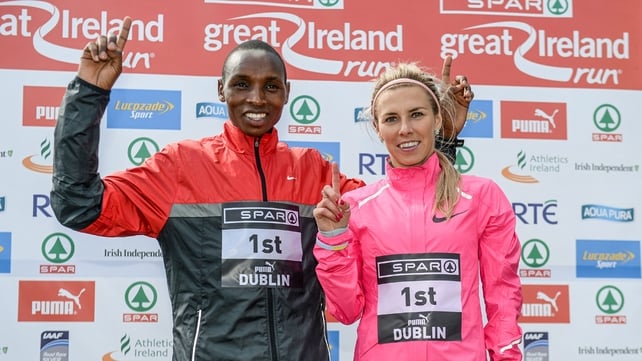 Japheth Korir of Kenya and Iwona Lewandowska of Poland - SPAR Great Ireland Run 2014 winners