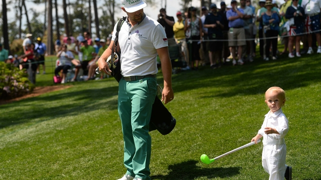 Ryan Moore and his son Tucker, who acted as his caddie, won the Masters par-three