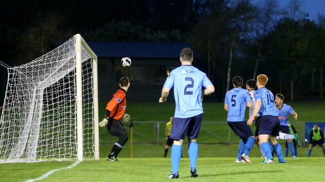 Patrick Hoban scores for Dundalk just before the break