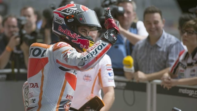 Marc Marquez waves to the crowd at the Circuit of The Americas