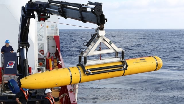 Bluefin-21 is craned over the side of Australian Defence Vessel Ocean Shield in the search for missing Malaysia Airlines flight MH 370 Bluefin-21 is craned over the side of Australian Defence Vessel Ocean Shield in the search for missing Malaysia Airlines flight MH 370