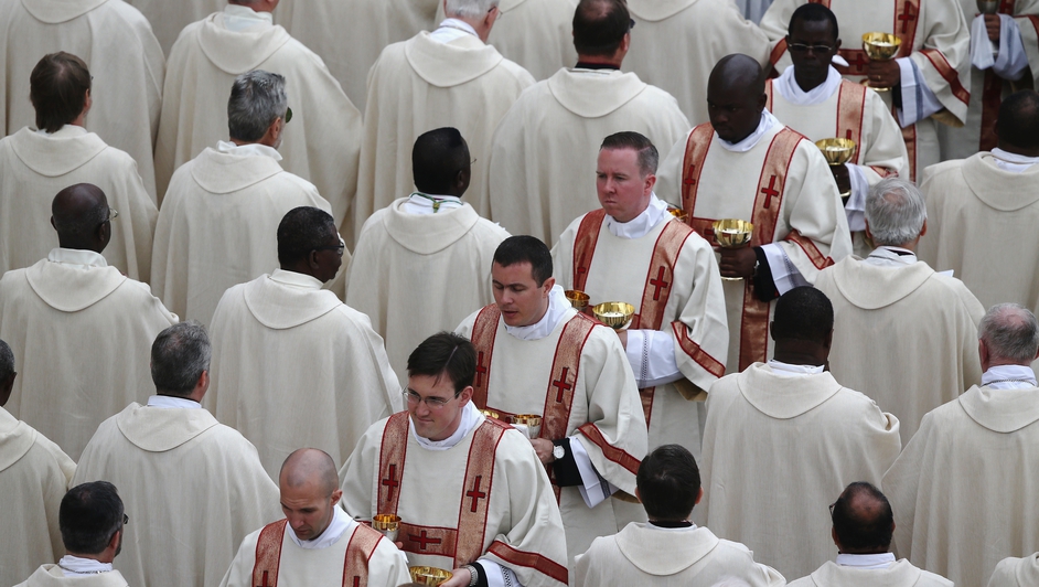 Holy Communion is given after the canonisation mass