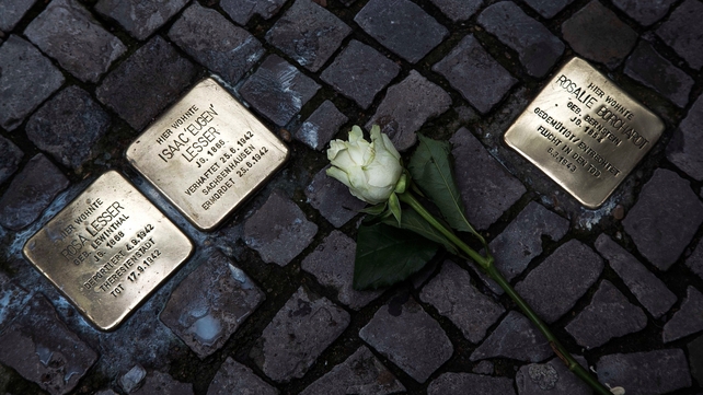 The stones, called 'Stolpersteine' or 'stumbling blocks' give the names of murdered Jews in their old neighbourhoods The stones, called 'Stolpersteine' or 'stumbling blocks' give the names of murdered Jews in their old neighbourhoods