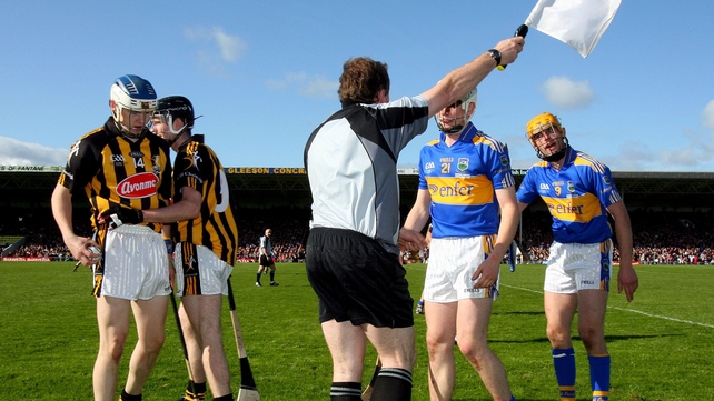 A shot of the 2009 league final final featuring Kilkenny and Tipperary