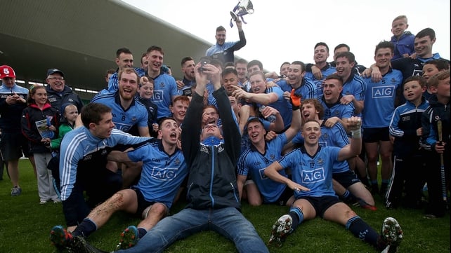 Dublin celebrate with supporters after their win