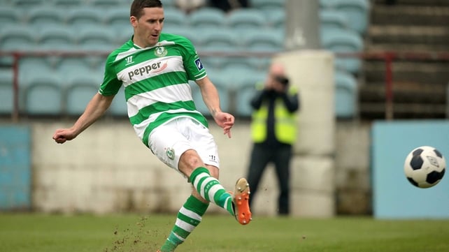 Shamrock Rovers' Dean Kelly scores from the penalty spot