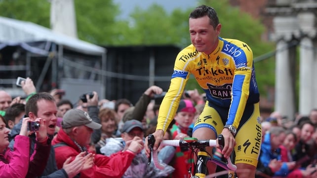 Tinkoff-Saxo Nicolas Roche during the team presentation in Belfast