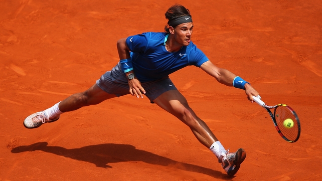 Rafael Nadal seeing off Jarkko Nieminen in Madrid