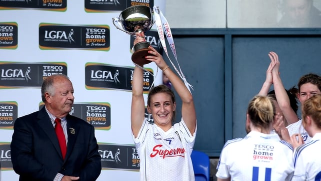 Galway's Sinead Burke lifts the trophy