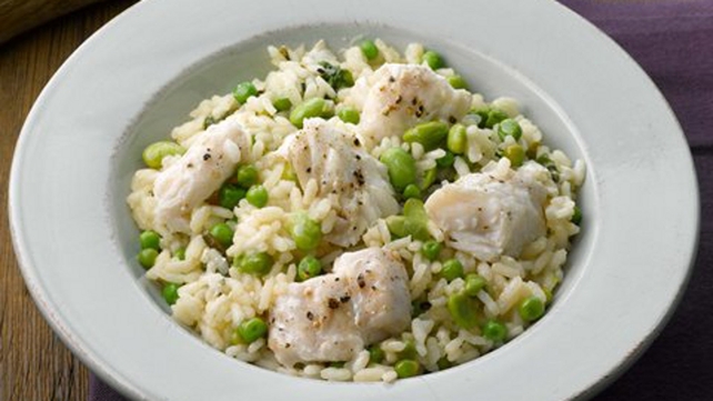 Risotto with Hake and Basil Risotto with Hake and Basil