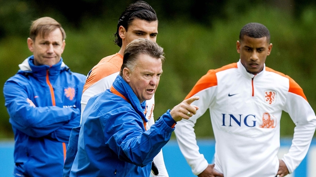 Louis Van Gaal at training with Holland today