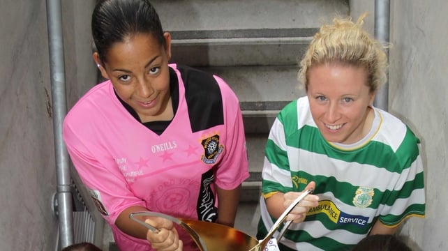 Rihanna Jarrett of Wexford Youths and Emma Mullen of Castlebar Celtic