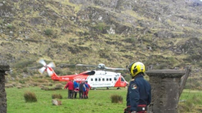 Kerry Mountain Rescue Team rescued the pair with the help of Shannon Coastguard Kerry Mountain Rescue Team rescued the pair with the help of Shannon Coastguard