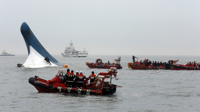 The ferry capsized and sank with 476 passengers and crew on board The ferry capsized and sank with 476 passengers and crew on board