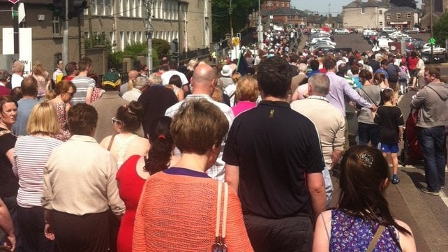 Thousands of people marched through Navan at the weekend to protest at planned changes Thousands of people marched through Navan at the weekend to protest at planned changes