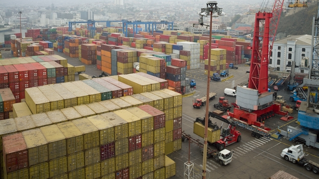 The volume of goods handled at the ports in 2013 was down 2% on the previous year The volume of goods handled at the ports in 2013 was down 2% on the previous year