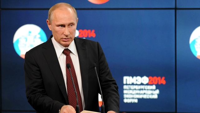 Vladimir Putin's verbal olive branch after months of East-West feuding came at an economic forum Vladimir Putin's verbal olive branch after months of East-West feuding came at an economic forum