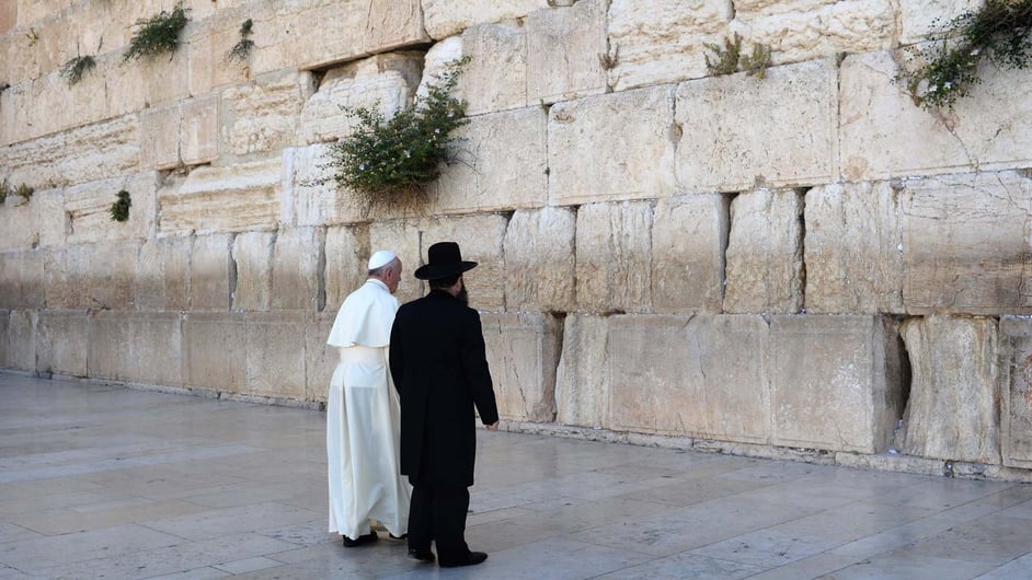 Pope Francis visits the Western Wall, Judaism's holiest site, in Jerusalem's Old City, Israel