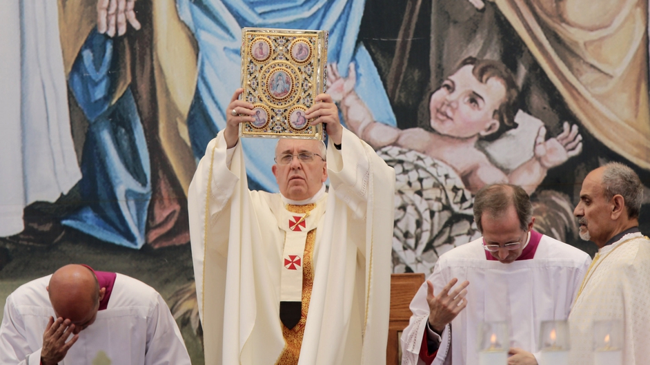 Pope Francis celebrates mass in Manger Square, Bethlehem
