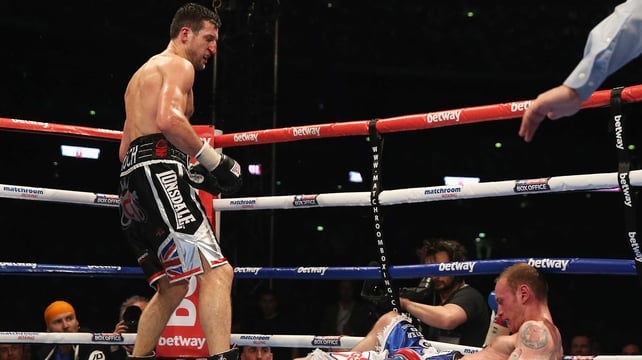 Carl Froch (r) landed the knockout punch in the eight round