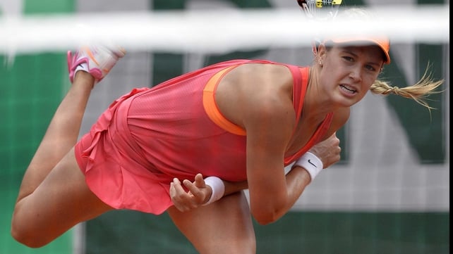 Eugenie Bouchard beat eighth seed Angelique Kerber 6-1 6-2