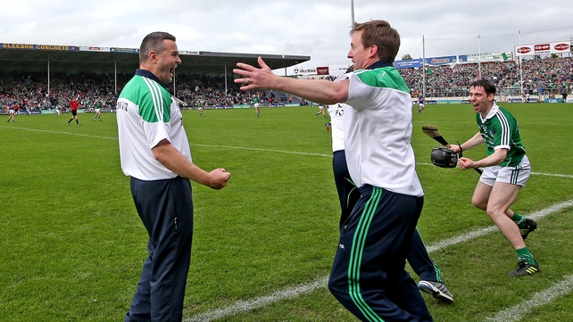 TJ Ryan and his selectors celebrate victory at the final whistle