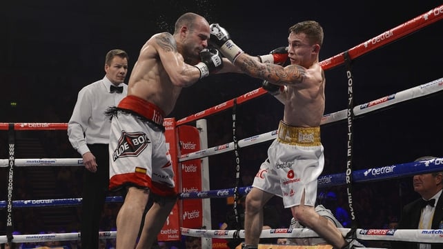 Carl Frampton (right) and Kiko Martinez (left) will battle for the IBF world super bantamweight title on 6 September