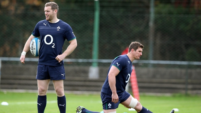 Darren Cave and Robbie Diack in training earlier this week
