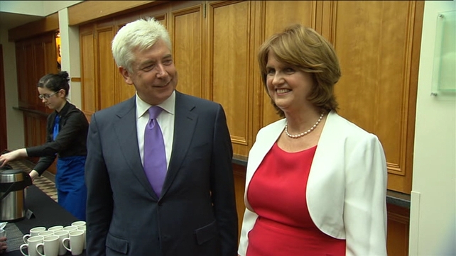 Labour's Alex White and Joan Burton are running for party leadership Labour's Alex White and Joan Burton are running for party leadership