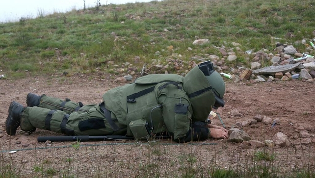 A bomb disposal team made safe a mortar round dating from War of Independence Credit: Irish Defence Forces A bomb disposal team made safe a mortar round dating from War of Independence Credit: Irish Defence Forces