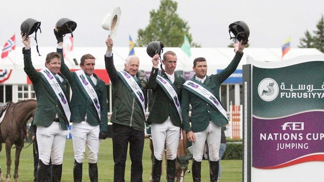 The winning Ireland team on the podium