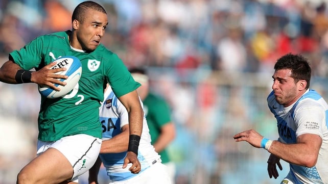 Simon Zebo scored a vital try for Ireland after the interval