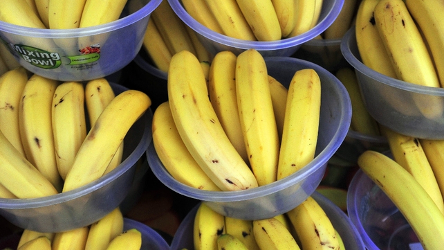 The modified banana looks the same as a normal banana on the outside, but inside the flesh is more orange than cream The modified banana looks the same as a normal banana on the outside, but inside the flesh is more orange than cream