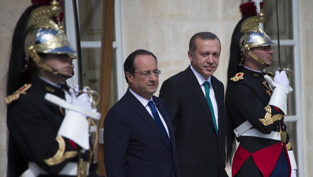 French President Francois Hollande and Turkish Prime Minister Recep Tayyip Erdogan French President Francois Hollande and Turkish Prime Minister Recep Tayyip Erdogan