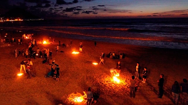 People celebrating St John's Eve at Zurriola beach in San Sebastian, Spain, in 2011 People celebrating St John's Eve at Zurriola beach in San Sebastian, Spain, in 2011