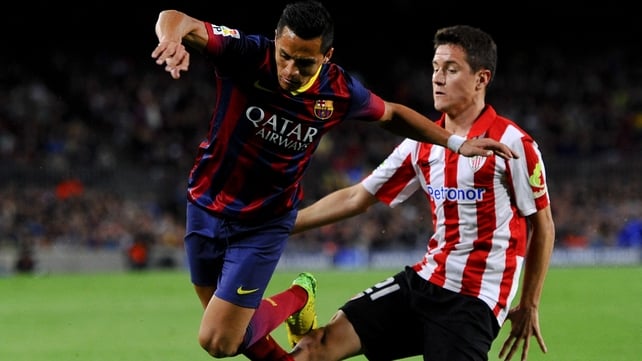 Herrera (r) in action for Athletic Bilbao
