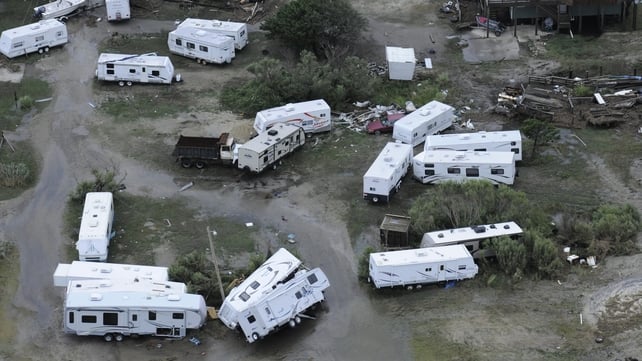Trailers damaged by Hurricane Arthur on the Outer Banks of North Carolina earlier this month Trailers damaged by Hurricane Arthur on the Outer Banks of North Carolina earlier this month