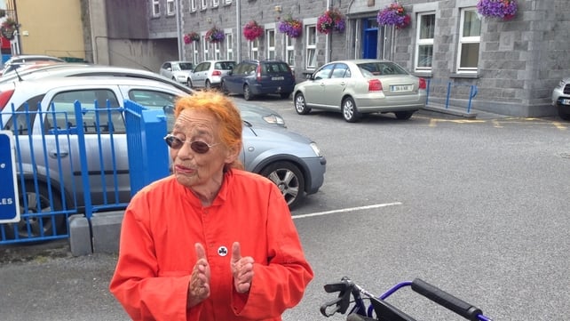 Margaretta D'Arcy presented herself at Mill Street Garda Station this morning Margaretta D'Arcy presented herself at Mill Street Garda Station this morning