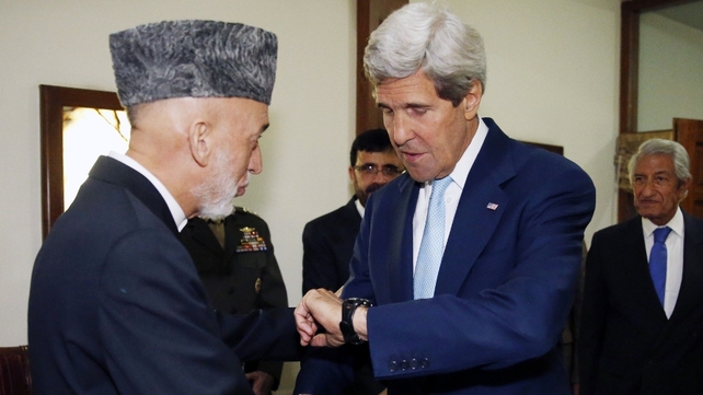 John Kerry met with Afghan President Hamid Karzai as part of negotiations John Kerry met with Afghan President Hamid Karzai as part of negotiations