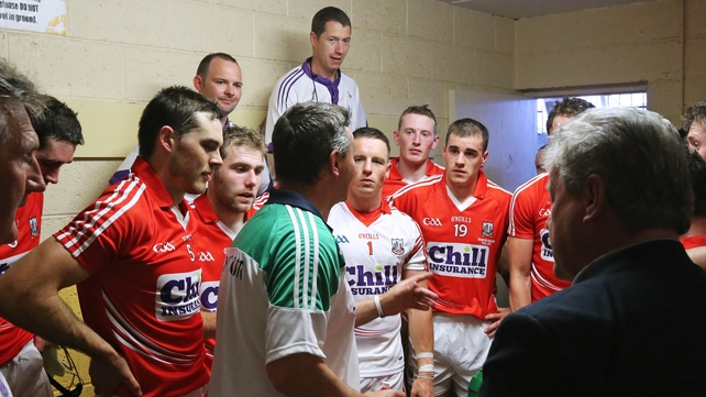 TJ Ryan congratulates the Cork players