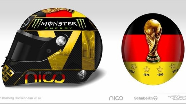 Nico Rosberg had planned on featuring an image of the World Cup trophy on his helmet at Hockenheim