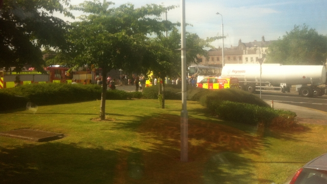 A woman has died after being struck by a truck outside Heuston Station A woman has died after being struck by a truck outside Heuston Station